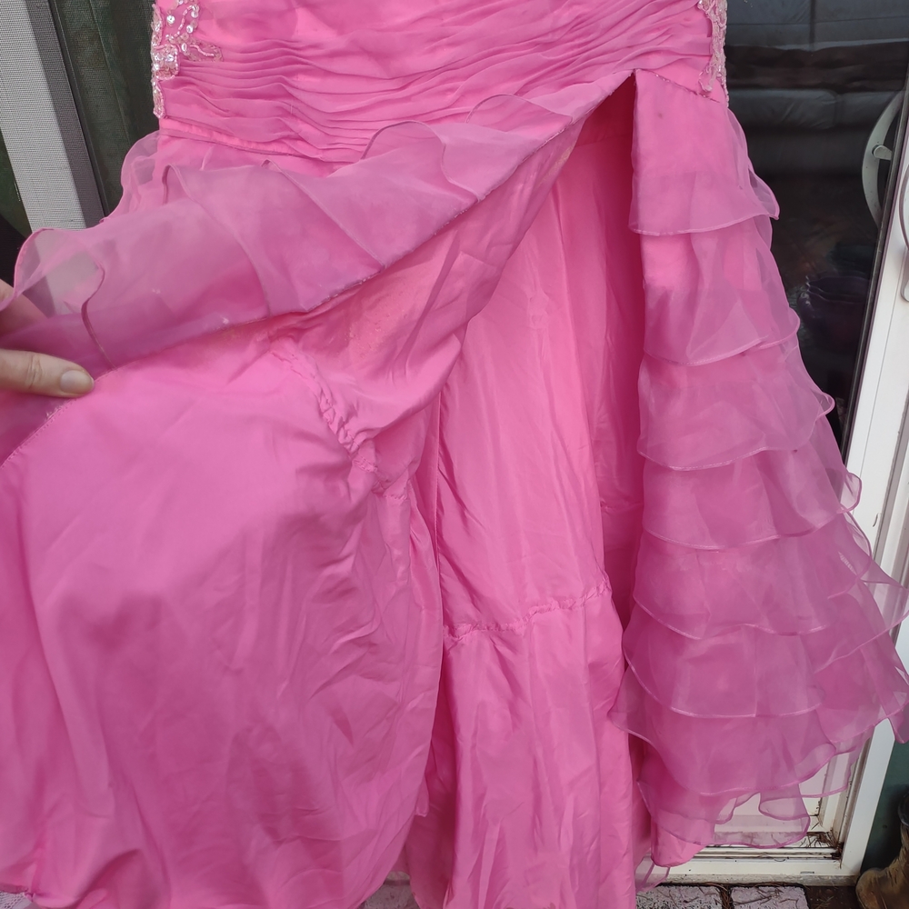 Pink Ruffled Ball Gown - Picture 9 of 10